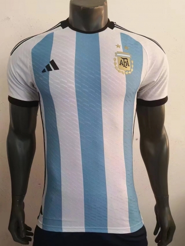 Player Version 2022 World Cup Argentina White & Blue Thailand Soccer Jersey AAA-703/408