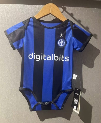 (Size 9/12) 2022/23 Inter Milan Home Black & Blue Baby Soccer Uniform-308