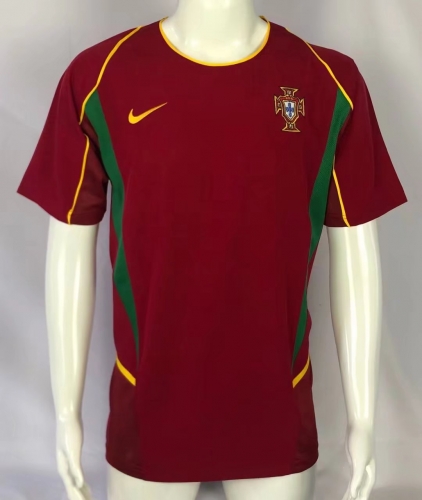 2002 Wold Cup Portugal Home Red Thailand Soccer Jersey AAA-503