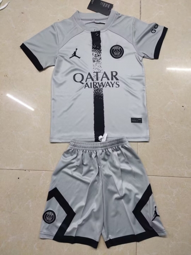 2022-23 PSG Away Gray Kids/Youth Soccer Uniform-YS/507