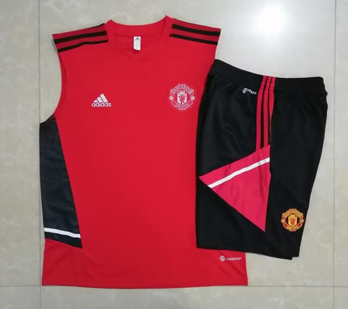 2022/23 Manchester United Red Thailand Tracksuit Vest Uniform-815
