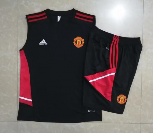 2022/23 Manchester United Black Thailand Tracksuit Vest Uniform-815