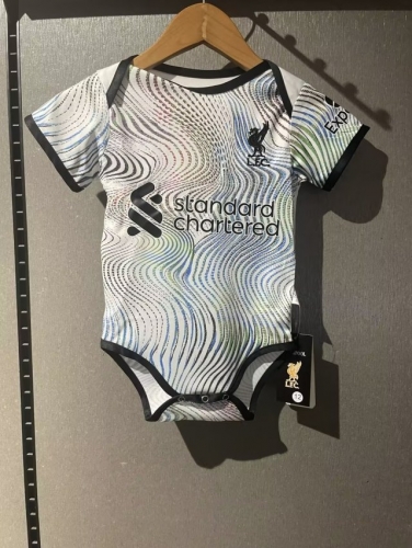 (Size 9-12) 2022/23 Liverpool Away Blue & White Baby Soccer Uniform-308