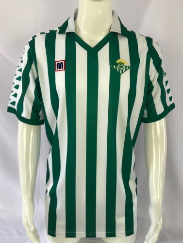 82-85 Retro Version Real Betis Home White and Green Thailand Soccer Jersey AAA-503