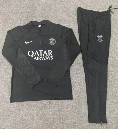 2022/23 Paris SG Black Thailand Soccer Tracksuit Uniform-801