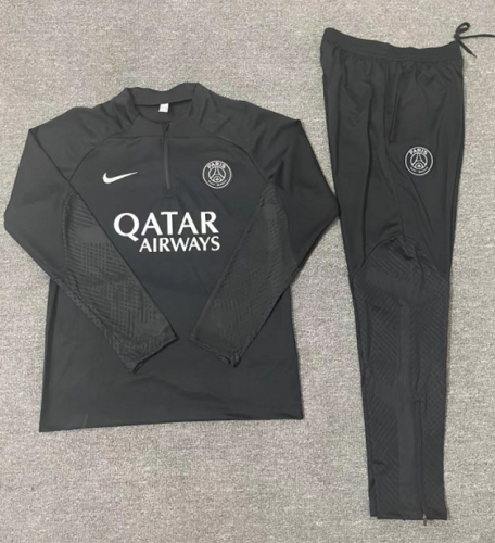 2022/23 Paris SG Black Youth/Kids Thailand Soccer Tracksuit Uniform-801