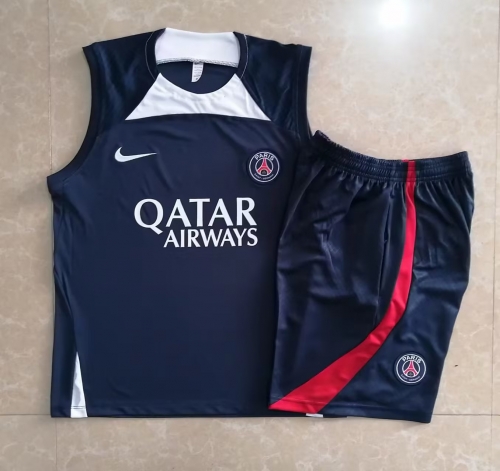 2022-23 Paris SG Royla Blue Shorts-sleeve Thailand Soccer Tracksuit Uniform-815