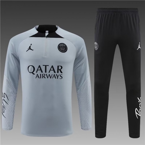 2022/23 Paris SG Gray Thailand Soccer Training Tracksuit Uniform-801/PO