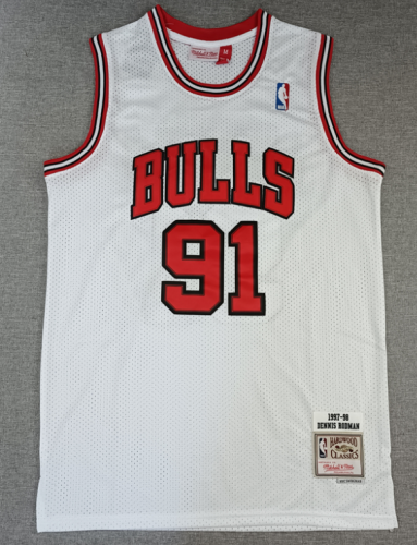 NBA Chicago Bull White #91 Jersey