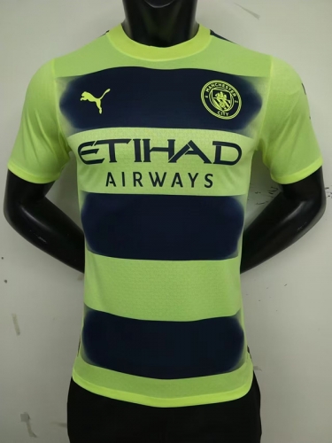 Player Version 2022/23 Manchester City 2nd Away Fluorescent Green Thailand soccer jersey AAA-MY/16