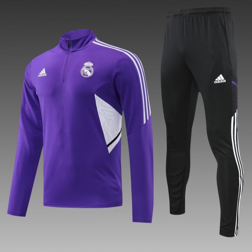 2022/23 Real Madrid Purple Thailand Tracksuit Uniform-PO