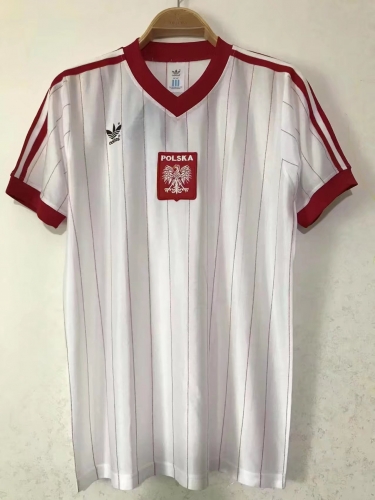 1982 Retro Version Poland Home White Thailand Soccer Jersey-2011