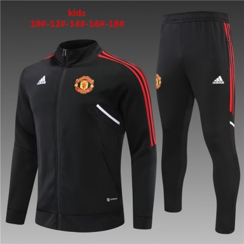 2022-23 Manchester United Black Kids/Youth Thailand Soccer Jakcet Uniform-815/801