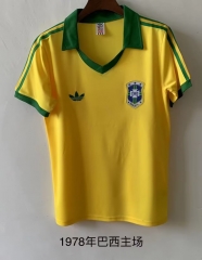 1978 Retro Version Brazil Home Yellow Thailand Soccer Jersey AAA-709