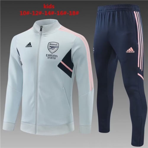 Kids 2022-23 Arsenal Light Gray Kids/Youth Soccer Jacket Uniform-801