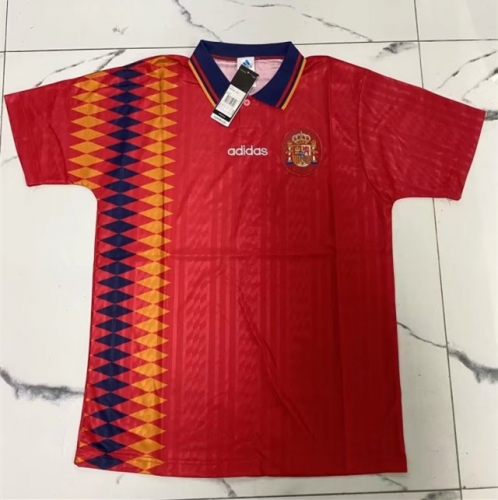 94  Retro Spain Home Red Thailand Soccer Jersey AAA-1041