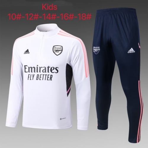 2022/23 Arsenal White Kids/Youth Soccer Tracksuit Uniform-815