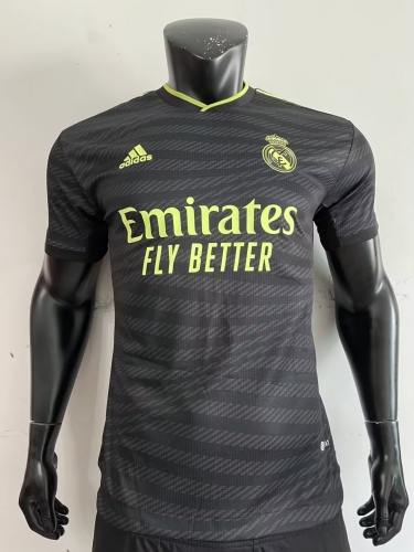 Player Version 2022-23 Real Madrid 2nd Away Black Thailand Soccer Jersey AAA-MY/308/703