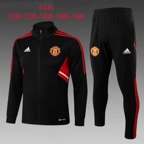 2022-23 Manchester United Black Kids/Youth Thailand Soccer Jakcet Uniform-815