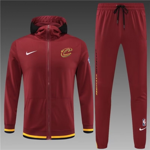 2021-2022 NBA Cleveland Cavaliers maroon With Hat Jacket Uniform With Hat-815/801