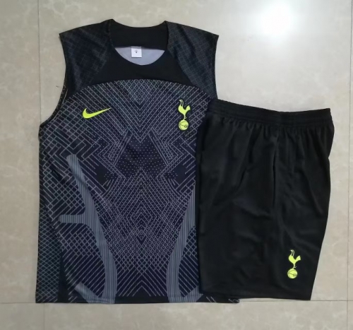 2022-23 Tottenham Hotspur Gray Shorts-sleeve Thailand Soccer Tracksuit Uniform-815