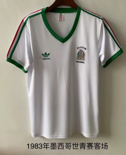 1983 Retro Version Mexico Away White Thailand Soccer Jersey AAA-709