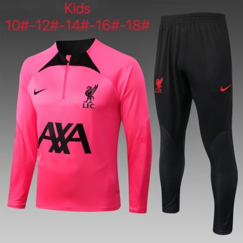 2022/23 Liverpool Pink Kids/Youth Soccer Tracksuit Uniform-815