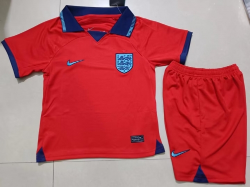 2022-23 England Away Red Youth/Kids Soccer Uniform-507