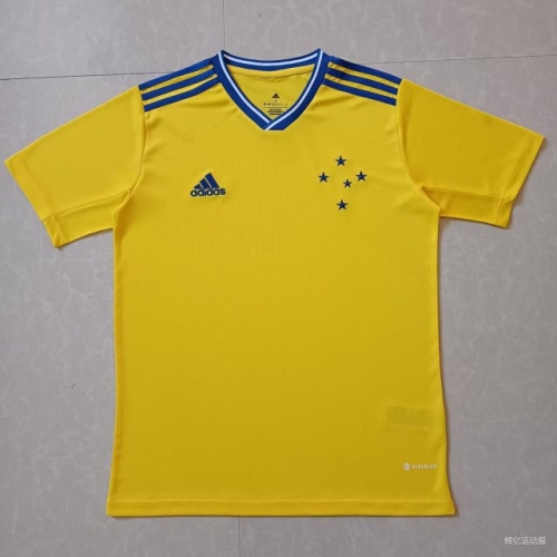 2022-23 Cruzeiro EC 2nd Away Yellow Thailand Soccer Jersey AAA-07/908