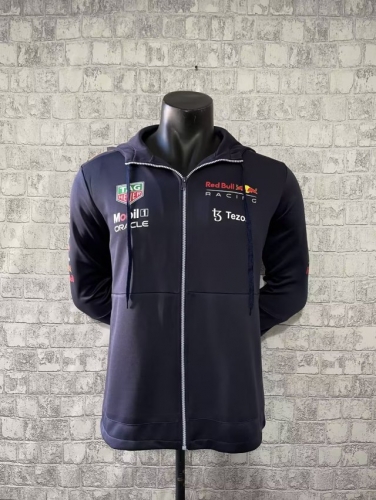 (Size S-3XL) 2021-2022 Red Bull Royal Blue Formula One Jacket Racing Top With Hat-805