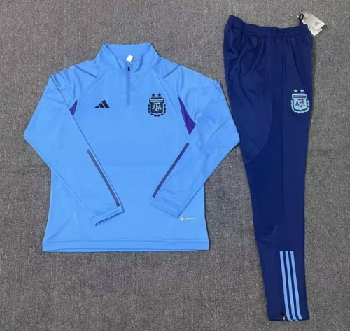 2022/23 Argentina Light Blue Youth/Kids Thailand Soccer Tracksuit Uniform-801/GDP/815