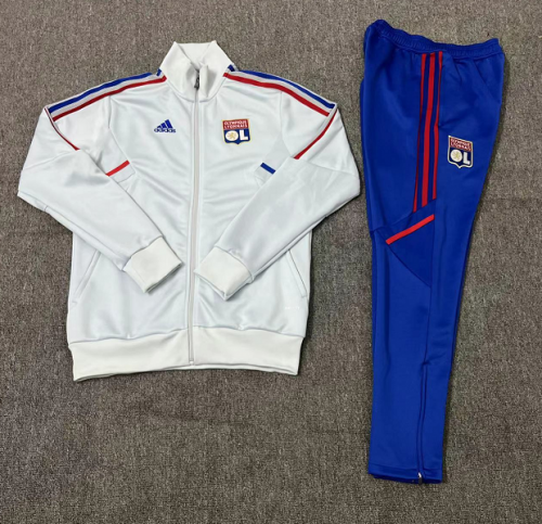 2022/23 Olympique Lyonnais White Soccer Jacket Uniform-801