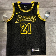 Snake Version Lakers NBA Black #21 Jersey-311
