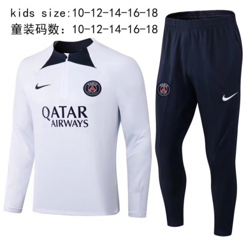 2022/23 Paris SG White Thailand Soccer Training Tracksuit Uniform-411