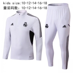 2022/23 Real Madrid White Kids/Youth Soccer Tracksuit Uniform-411