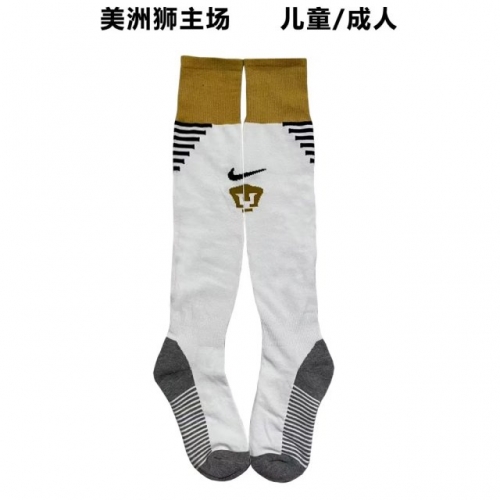 2022/23 Pumas UNAM Home White Adult/Kids Thailand Soccer Socks