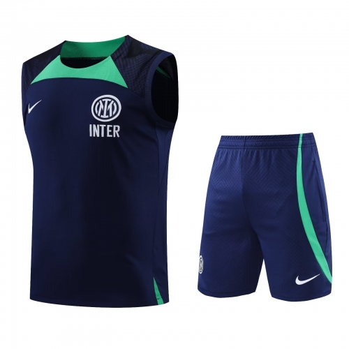 2022/23 Inter Milan Royal Blue Thailand Soccer Training Vest Uniform-418