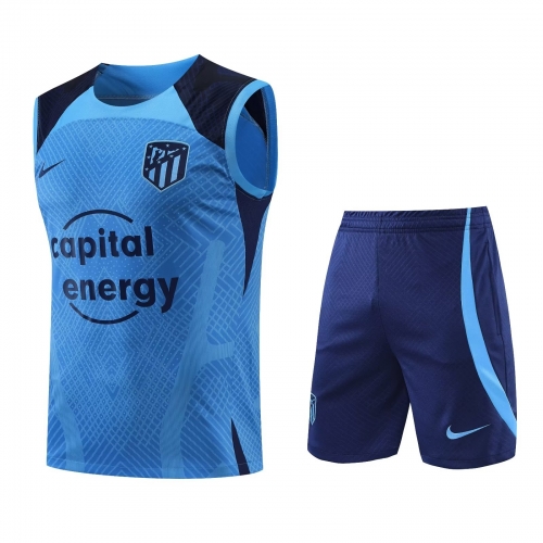 2022/23 Atlético Madrid Light Blue Soccer Training Vest Uniform-418
