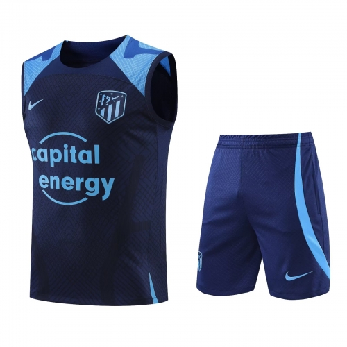 2022/23 Atlético Madrid Blue Soccer Training Vest Uniform-418