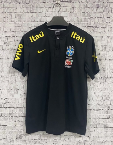 2022/23 Brazil Black Soccer Thailand Polo Shirts-313