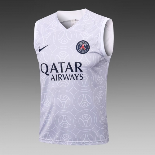 2022-23 Paris SG White Shorts-sleeve Ink jet Thailand Soccer Tracksuit-815