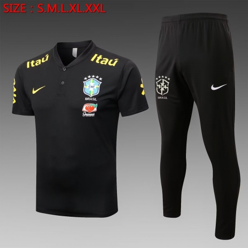 2022/23 Brazil Black Thailand Polo Uniform-815