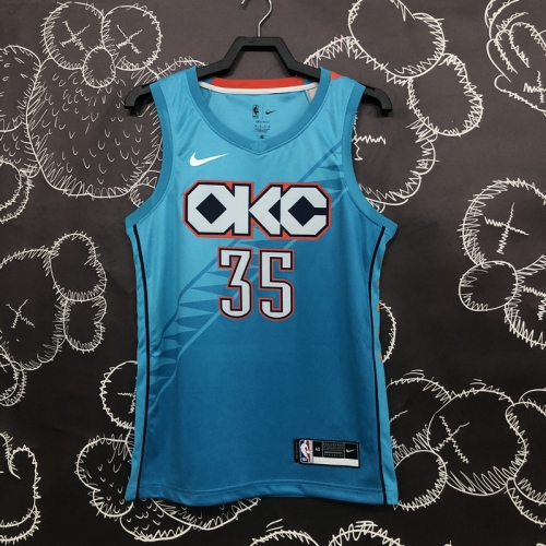 19 Season City Version NBA Oklahoma City Thunder Blue #35 Jersey-311