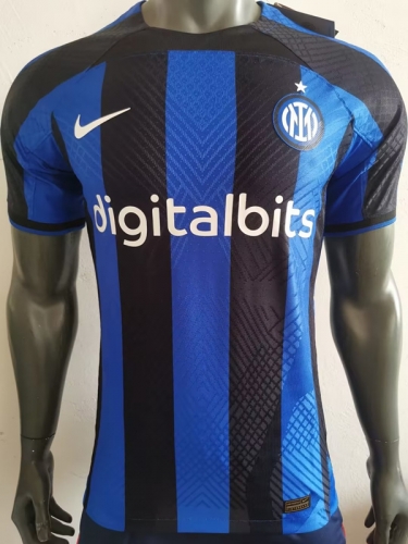 Player Version 2022/23 Inter Milan Home White & Black Thailand Soccer Jersey AAA-16/703