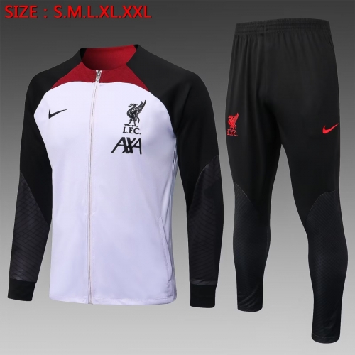 2022-23 Liverpool White Thailand Soccer Jacket Uniform-815