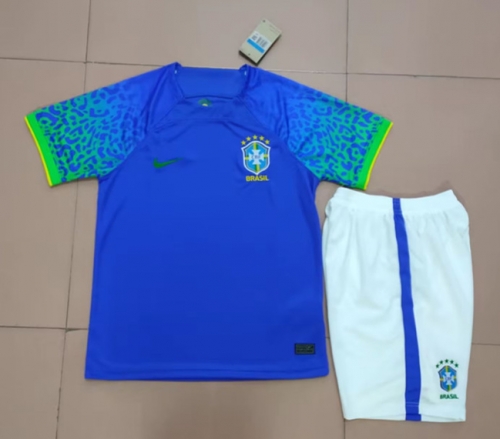 2022/23 Brazil Away Blue Soccer Uniform-315