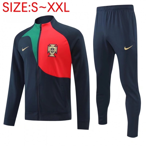 2022-23 Portugal Black Thailand Soccer Jacket Uniform-PO/LH