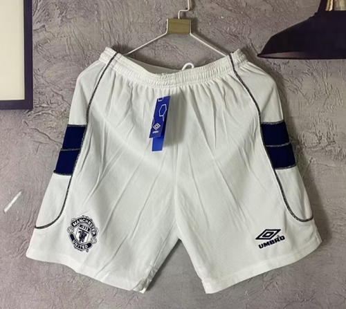 99-00 Retro Version Manchester United Away White Thailand Soccer Shorts-313/601