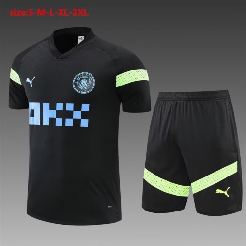 2022/23 Manchester City Black Shorts-Sleeve Thailand Tracksuit Uniform-801