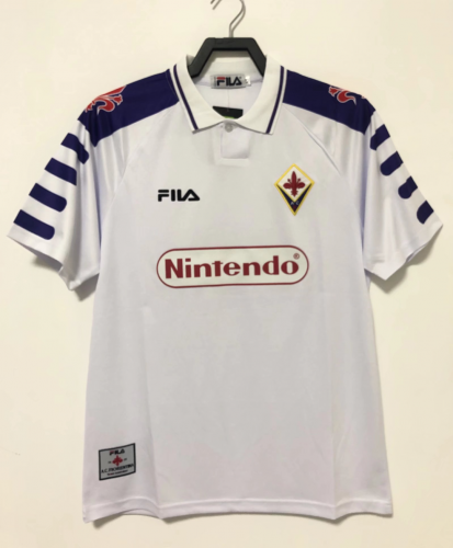 1998 Retro Version Fiorentina White Thailand Soccer Jersey AAA-811